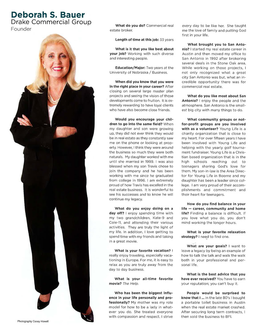 Deborah S. Bauer: Spotlight Woman, San Antonio Magazine