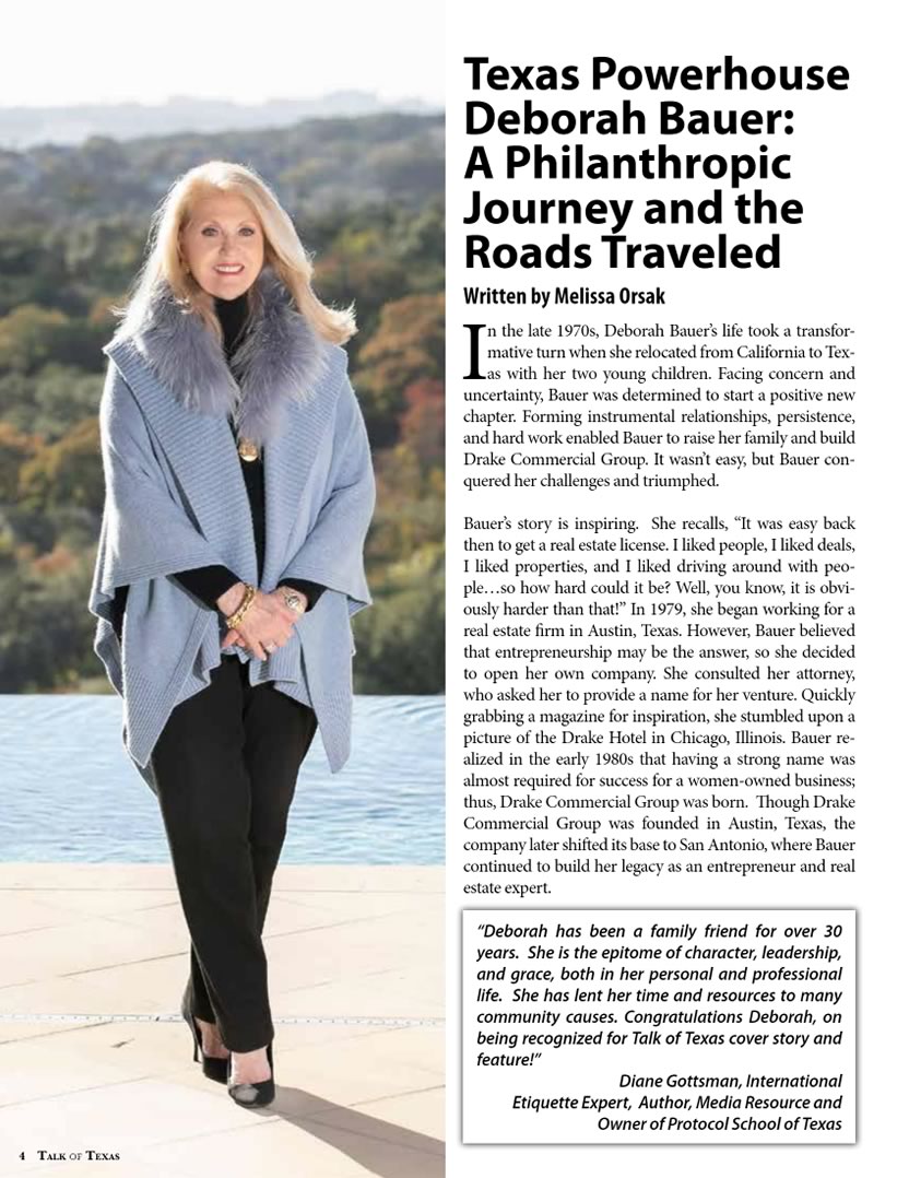 Texas Powerhouse Deborah Bauer: A Philanthropic Journey and The Roads Traveled